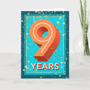 Employee Anniversary 9 Years - Bold Numbers Card