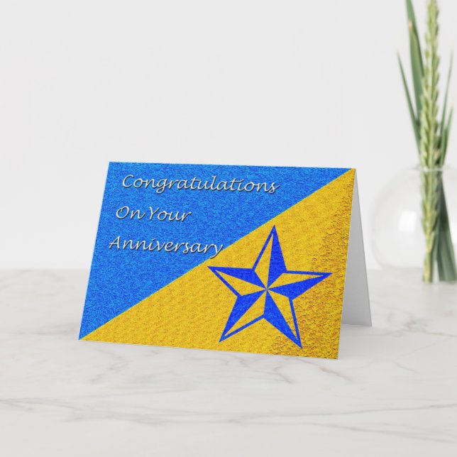 Employee Anniversary Blue Star Card (Front)