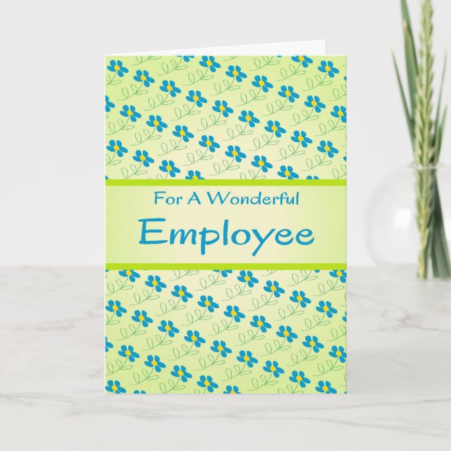 Employee Anniversary Card with Floral Design (Front)