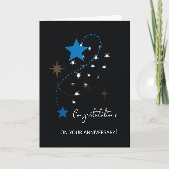 Employee Anniversary Congratulations Stars Card (Front)