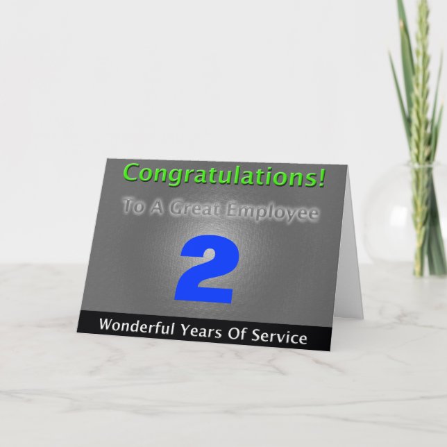Employee Anniversary Customisable Bold and Stylish Card (Front)