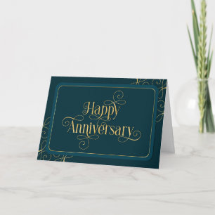 Employee Anniversary Elegant Jade Corporate Card