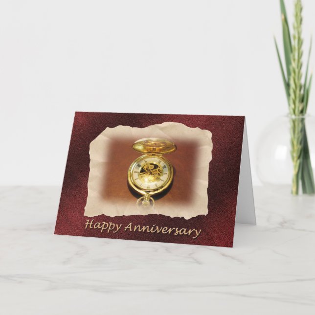 Employee Anniversary Gold Watch Card (Front)