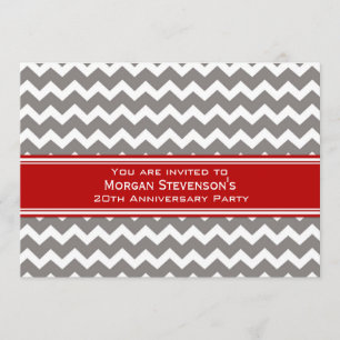 Employee Anniversary Party Invitation Grey Chevron