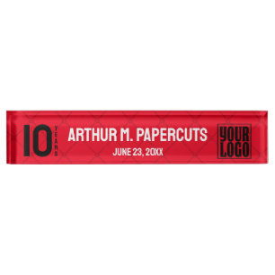Employee anniversary personalised or 10 years nameplate