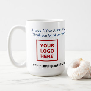 Employee Anniversary Thank You Business Logo  Coffee Mug