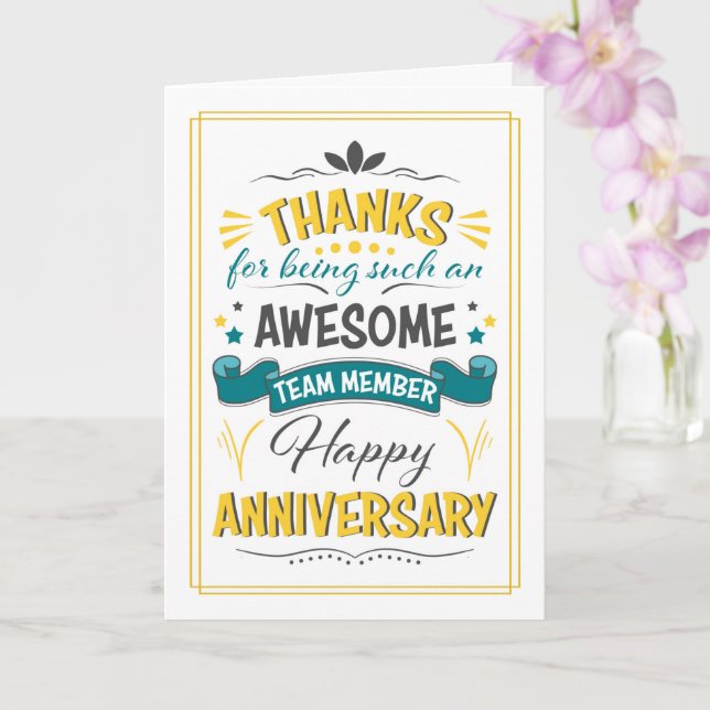 Employee Anniversary Word Art Card (Orchid)