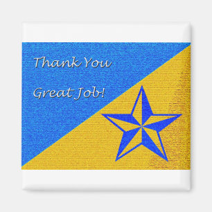 Employee Appreciation Blue and Gold Star Magnet