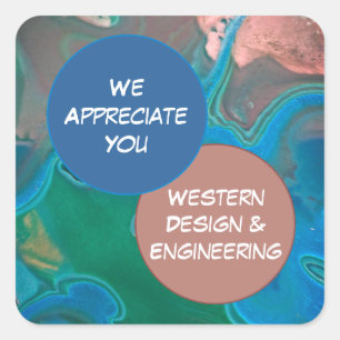 Employee Appreciation Blue Gem Office Workplace Square Sticker