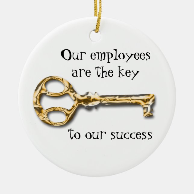 Employee Appreciation Business Office Thank You Ceramic Tree Decoration (Front)