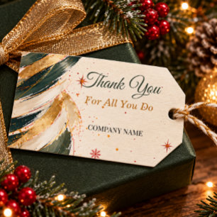 Employee Appreciation Elegant Holiday Thank You Gift Tags