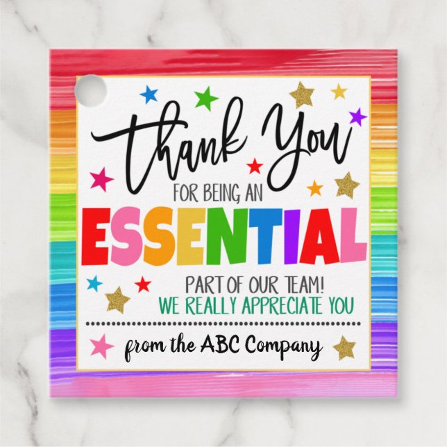 Employee Appreciation Gift Tag (Front)