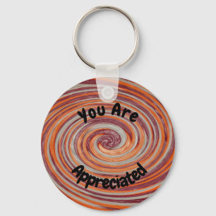Employee Appreciation Groovy Swirl Bright Company Key Ring