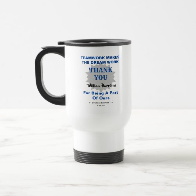 Employee Appreciation Personalised  Travel Mug (Left)