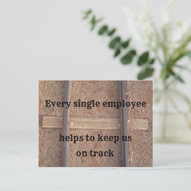 Employee Appreciation Thank You Business Railroad Postcard (Standing Front)