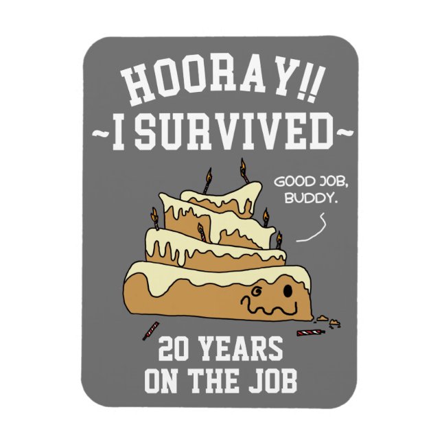 Employee Appreciation Work Anniversary Card Magnet (Vertical)