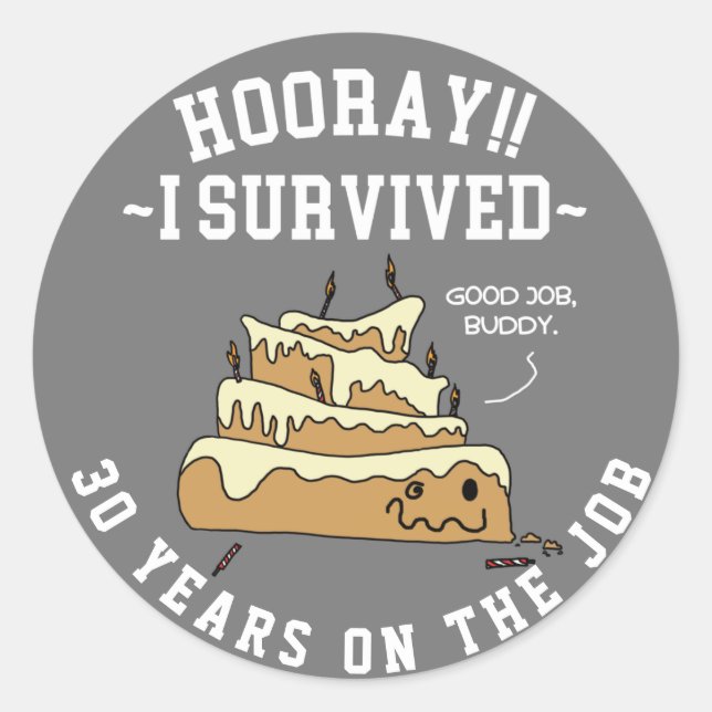 Employee Appreciation Work Anniversary Custom Classic Round Sticker (Front)