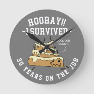 Employee Appreciation Work Anniversary Custom Round Clock