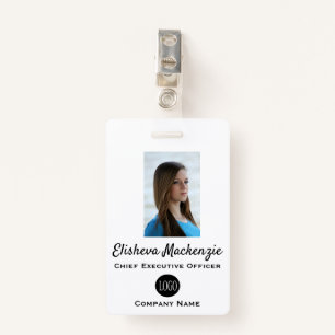 Employee Badge with Clip Customizeable Name Tag ID Badge
