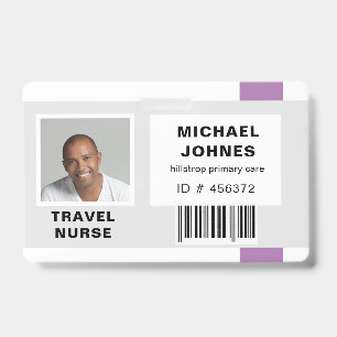 employee bar code photo name tag ID badge