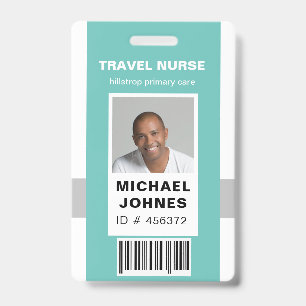 employee bar code photo name tag ID badge
