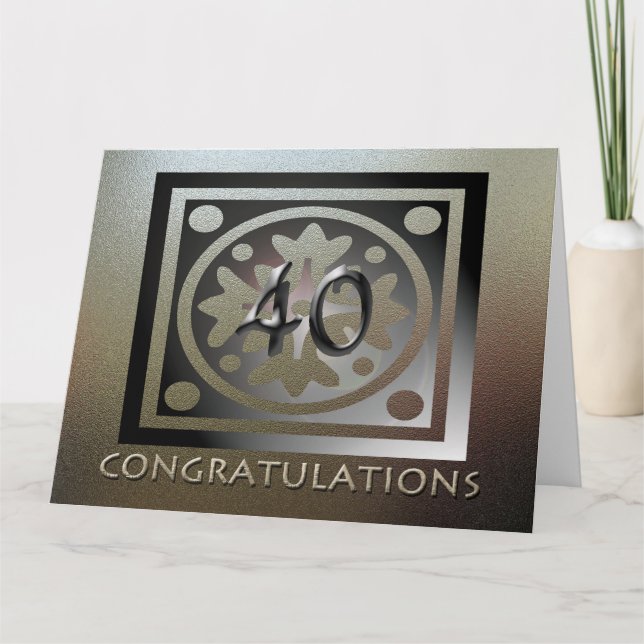Employee BIG 40th Anniversary Elegant Golden Card (Front)