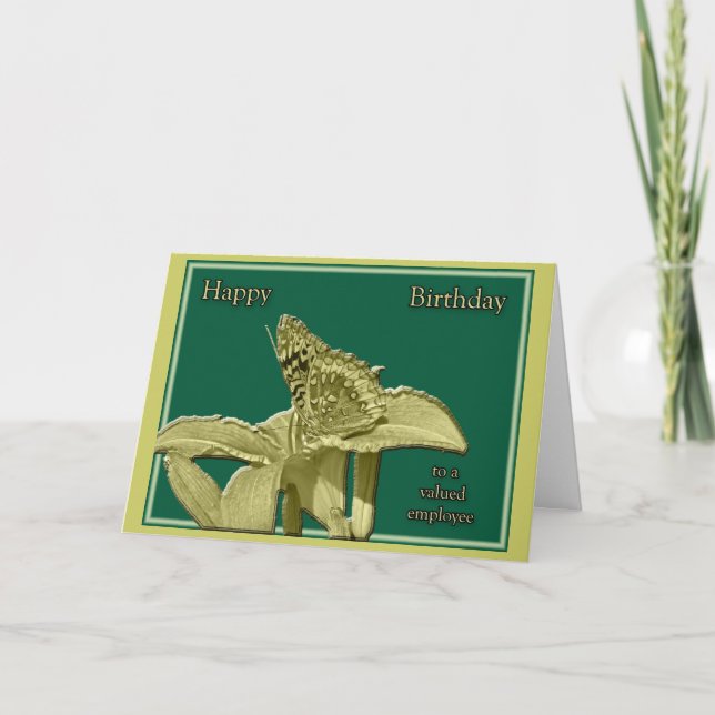 Employee Birthday Butterfly Card (Front)