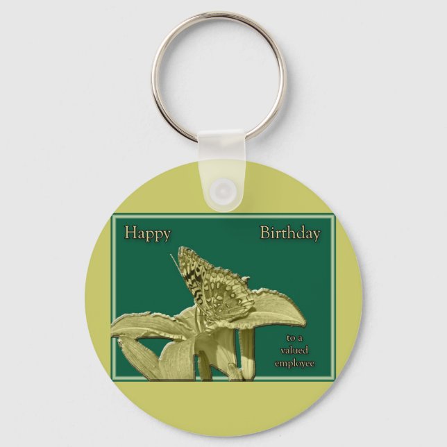 Employee Birthday Butterfly Keychain (Front)
