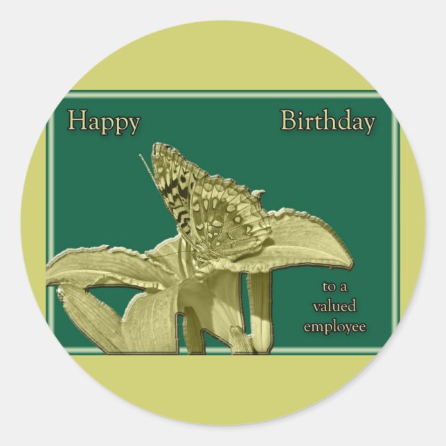 Employee Birthday Butterfly Stickers (Front)