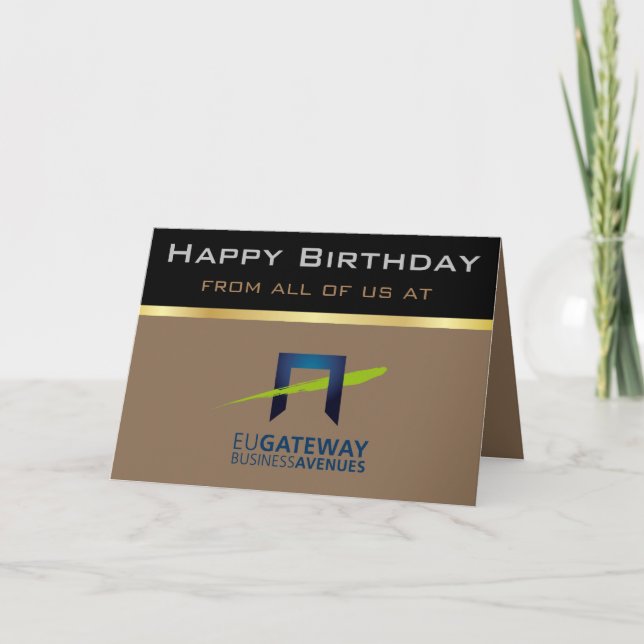 Employee Birthday w/Company Logo Card (Front)