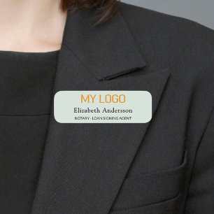 Employee business logo sage green magnetic name tag