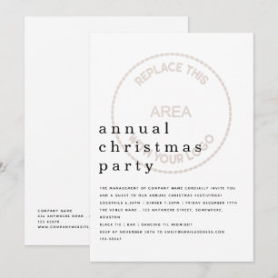 Employee Christmas Party Minimalist Tinted Logo Invitation