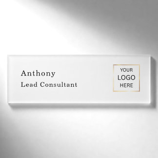 Employee Company Logo Magnetic Safety Pin Name Tag
