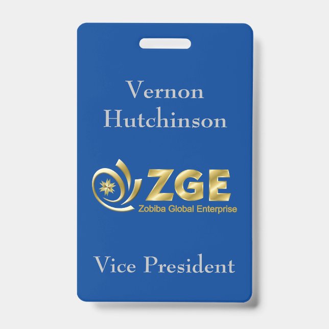 Employee Custom Name Tag ID Badge (Front)