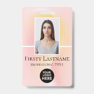 Employee Custom Photo, Barcode, Logo, Name ID Badge