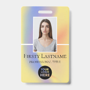 Employee Custom Photo, Barcode, Logo, Name ID Badge