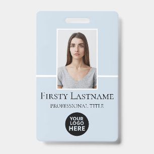 Employee Custom Photo, Barcode, Logo, Name ID Badge