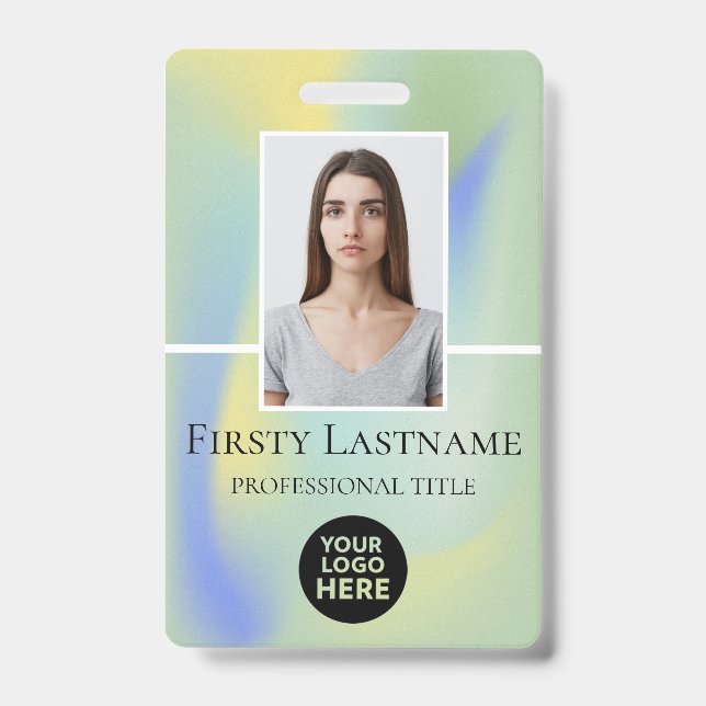 Employee Custom Photo, Barcode, Logo, Name ID Badge (Front)