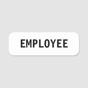 EMPLOYEE Editable Text Name Tag