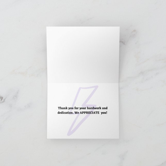 Employee Folded Thank You Card (Inside)