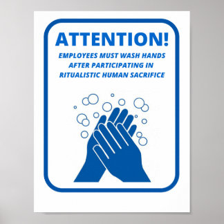 Employee hand washing poster