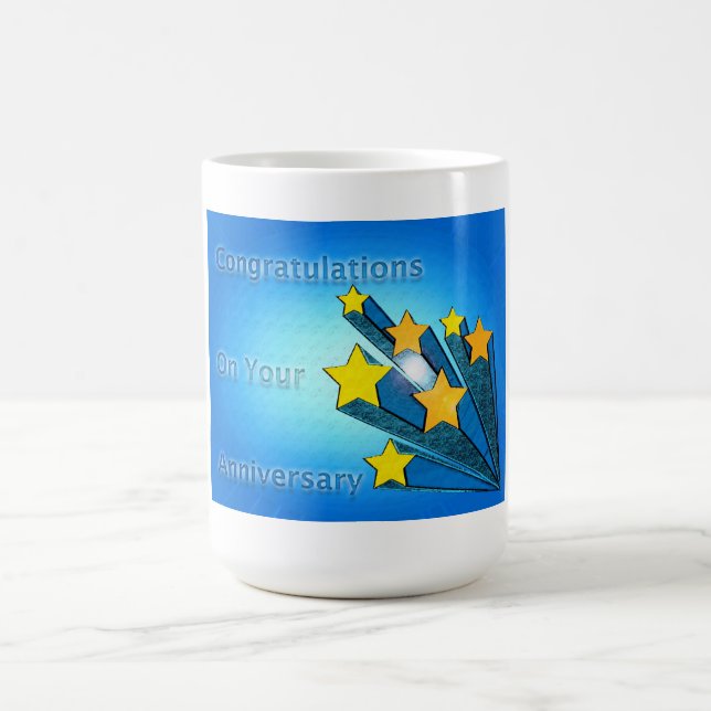 Employee Happy Anniversary Shooting Stars Coffee Mug (Center)