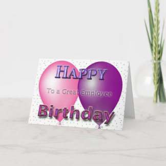 Employee Happy Birthday Balloons Card
