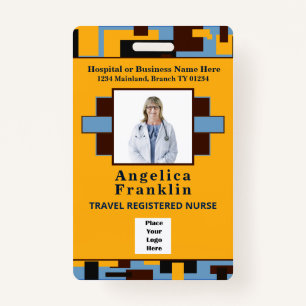 Employee Hospital Photo Name Bar Code Logo Custom ID Badge