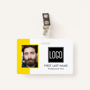 Employee ID Bright Yellow Logo Photo ID Badge