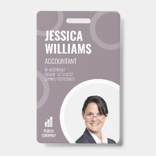 Employee ID Card Modern Grey Staff Badge