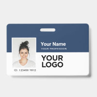 Employee ID Company Photo Bar or Qr Code Logo Name
