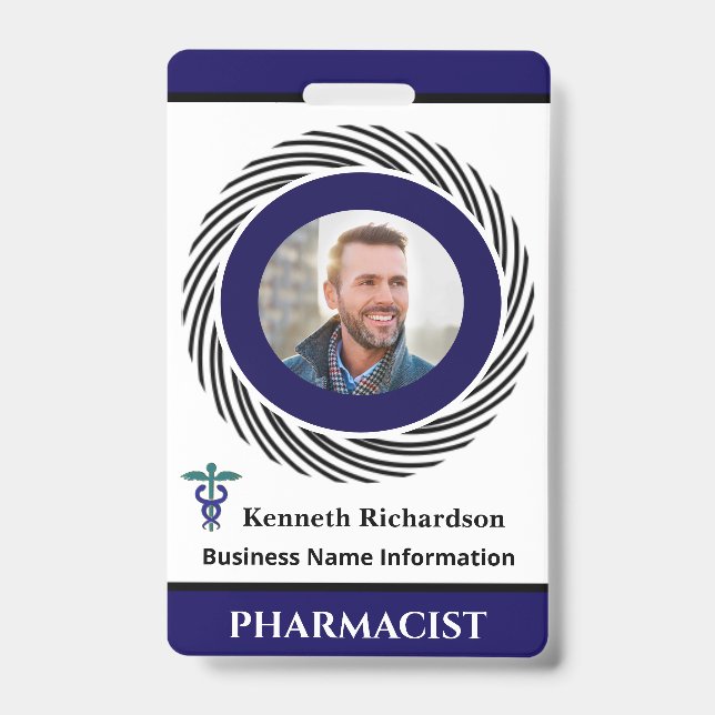 Employee ID Identification Card Photo Custom Badge (Front)
