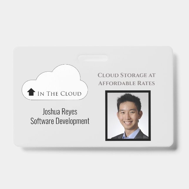 Employee ID Light Grey & Black Horizontal Badge (Front)