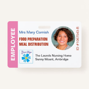 Employee ID Name Tag, Job Title & Logo Photo ID Badge